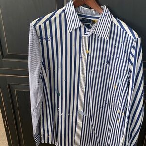 Polo by Ralph Lauren Blue and White Striped Women's Shirt